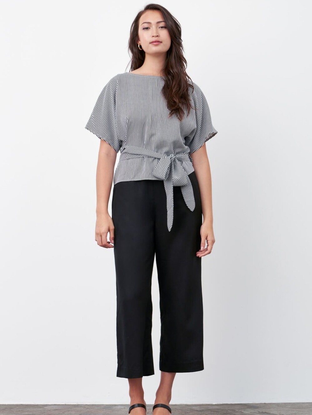 VETTA Convertible Tie Blouse Wrap Top